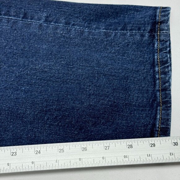 Levis 505 Mens Regular Fit Straight Leg Jeans Dark Blue Denim 42x30 - Picture 10 of 16
